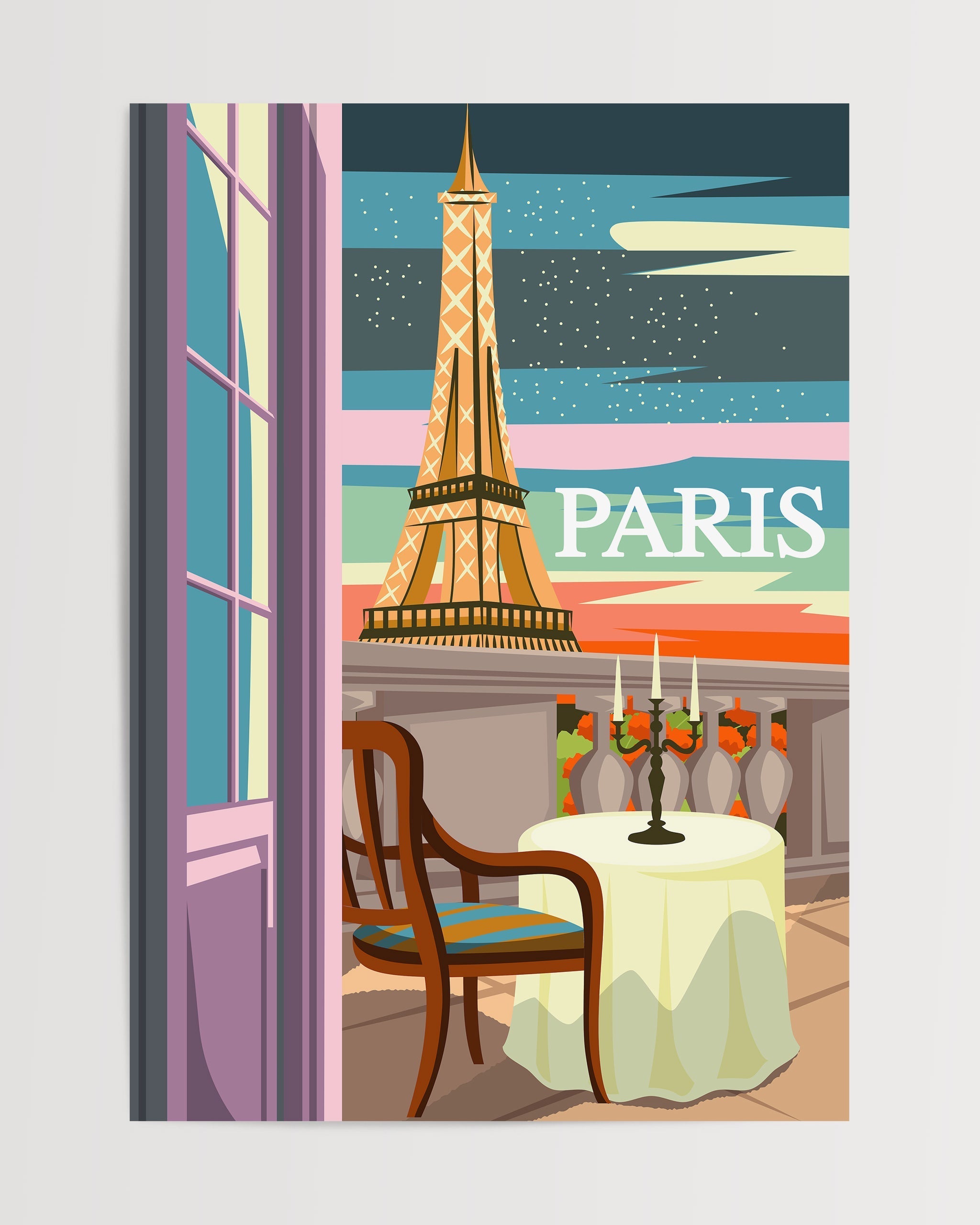 Café Charm: Paris Manzarası-poster-Poster Depo