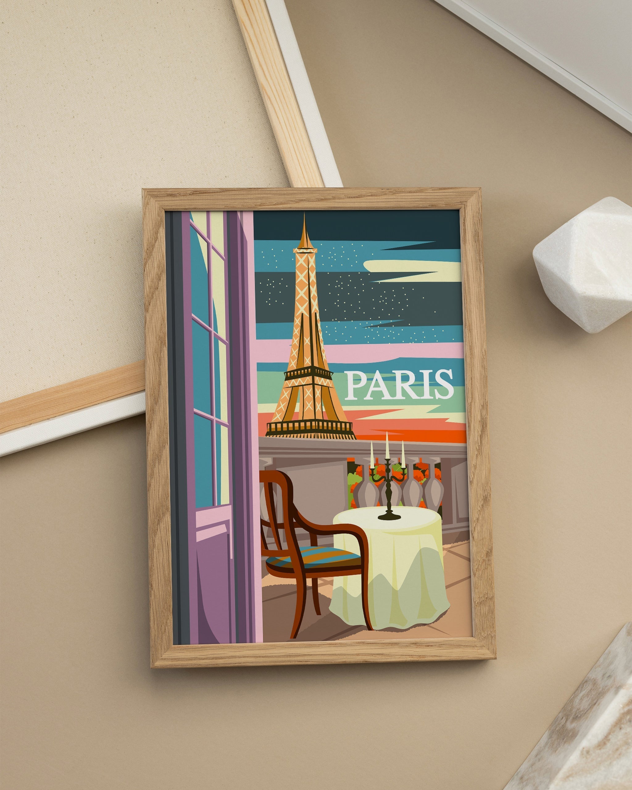 Café Charm: Paris Manzarası-poster-Poster Depo