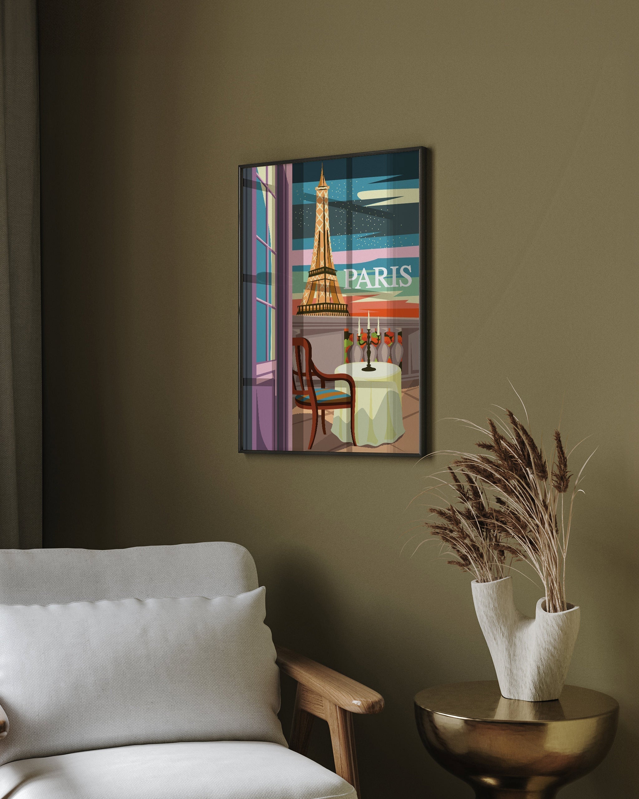 Café Charm: Paris Manzarası-poster-Poster Depo