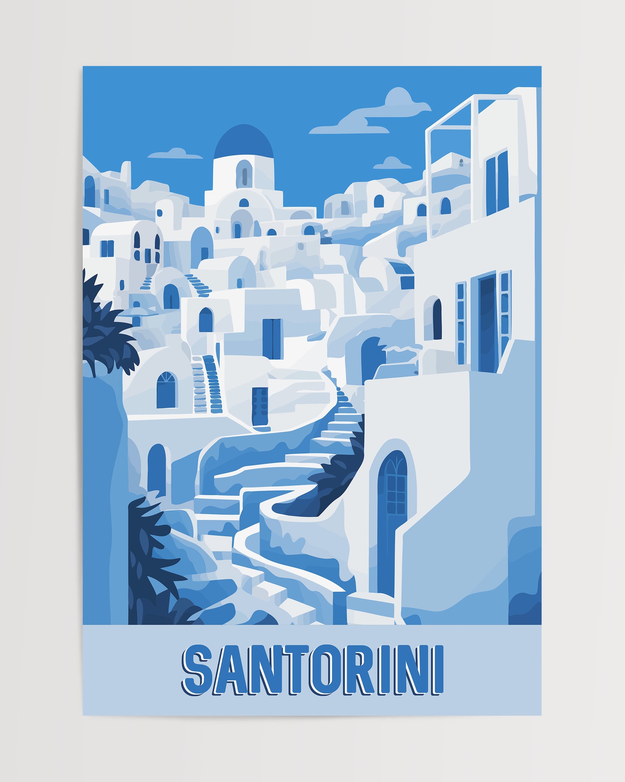 Santorini Kiklad Sakinliği-poster-Poster Depo