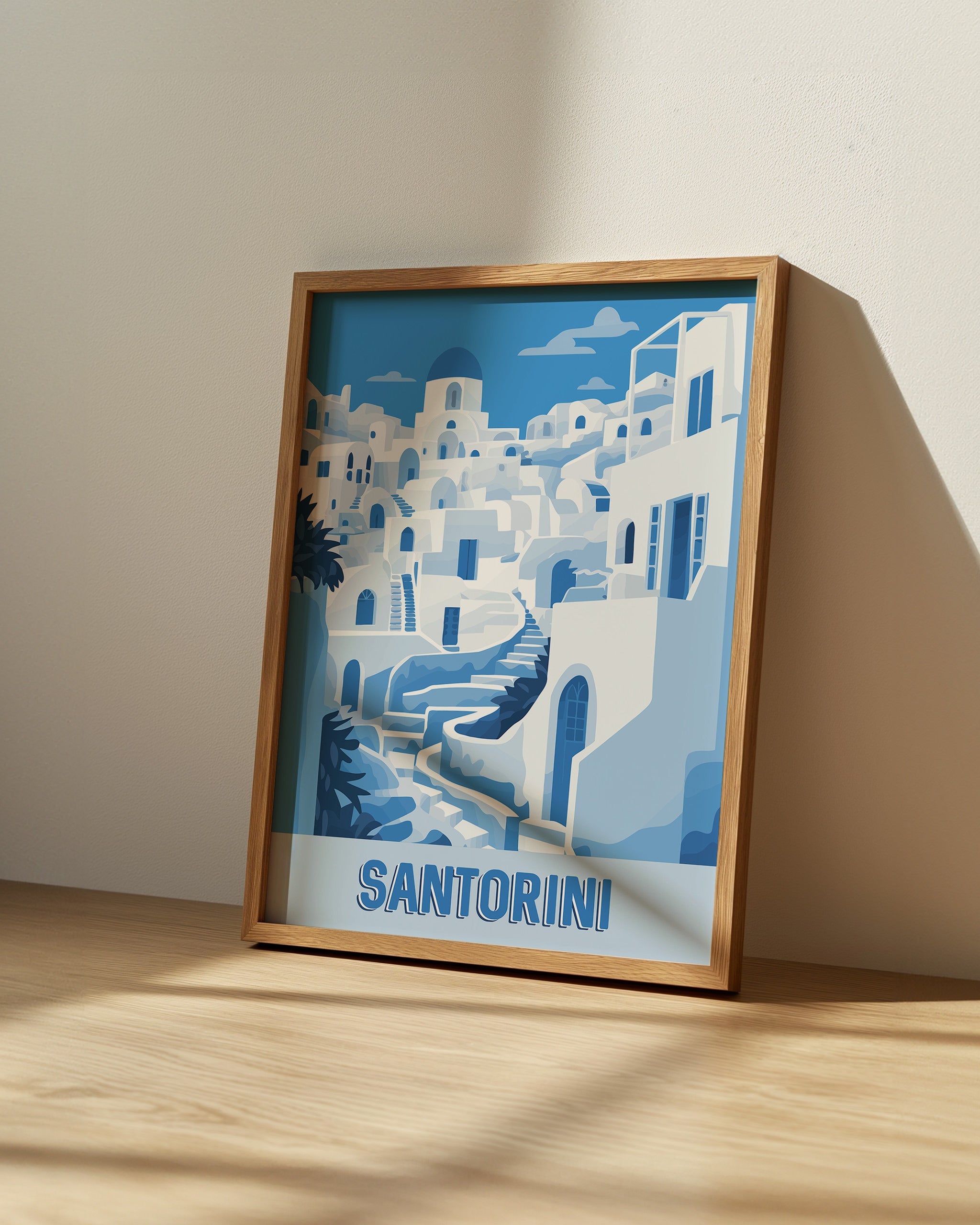 Santorini Kiklad Sakinliği-poster-Poster Depo