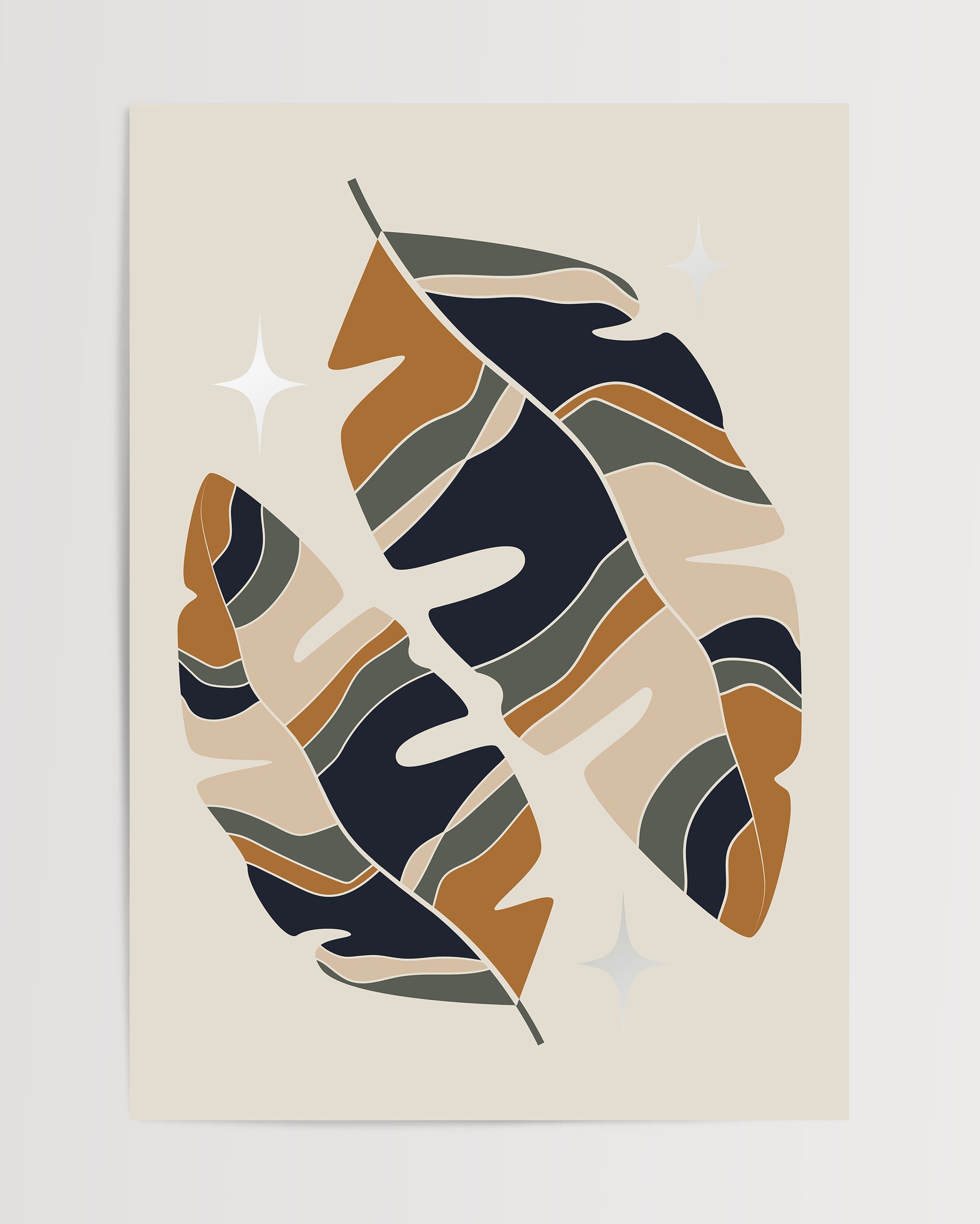 Şık Yaprak Silüeti-poster-Poster Depo