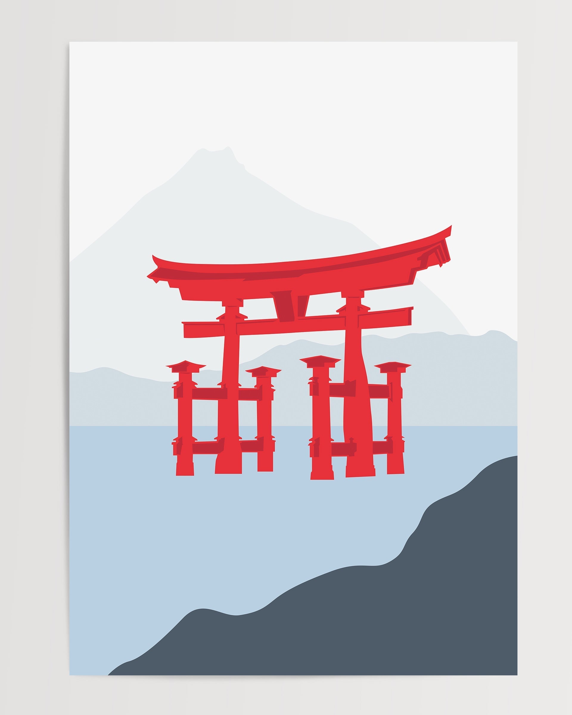 Büyük Torii Kapısı - Hiroşima, Japonya-poster-Poster Depo