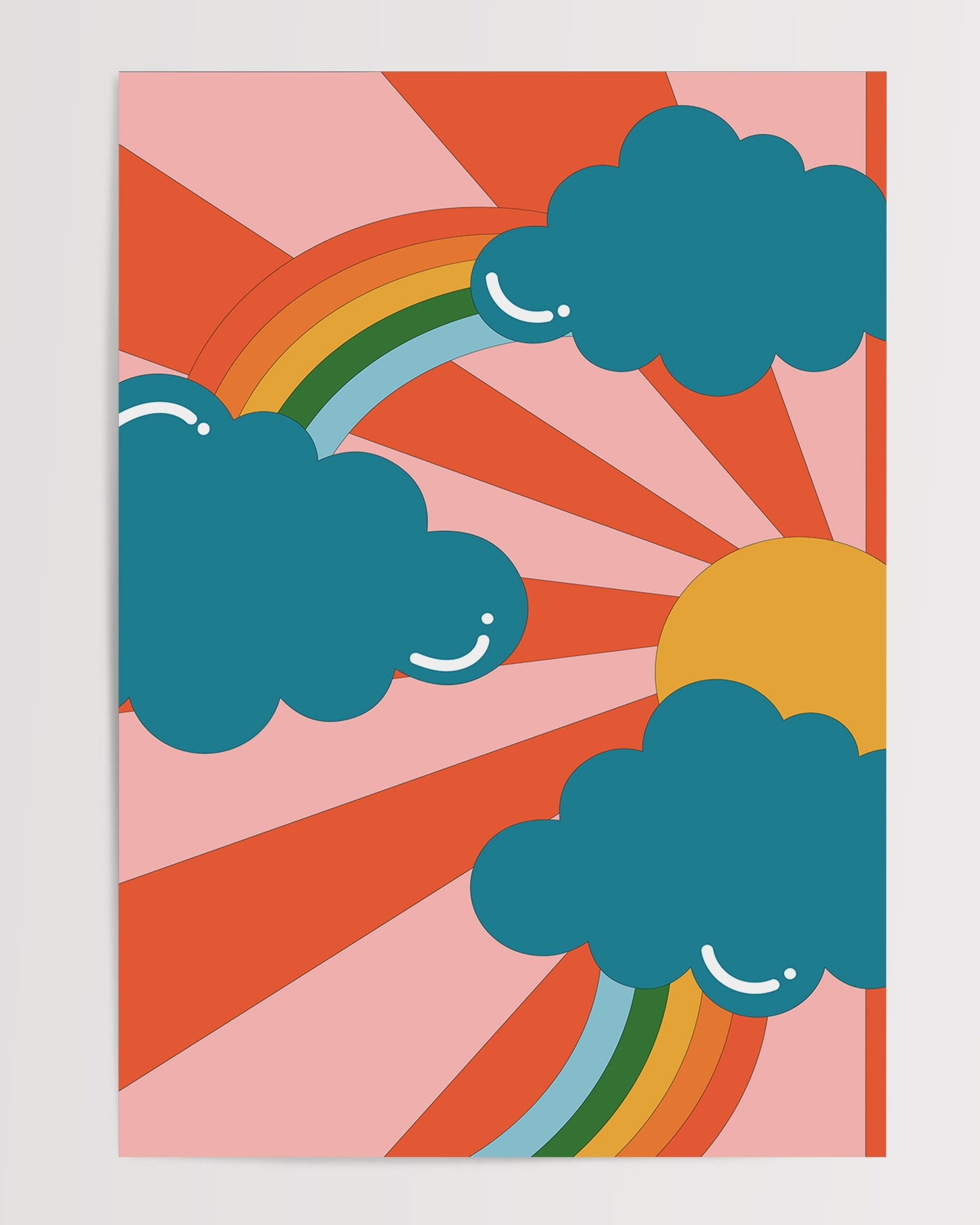 Harika Güneş ve bulutlar-poster-Poster Depo