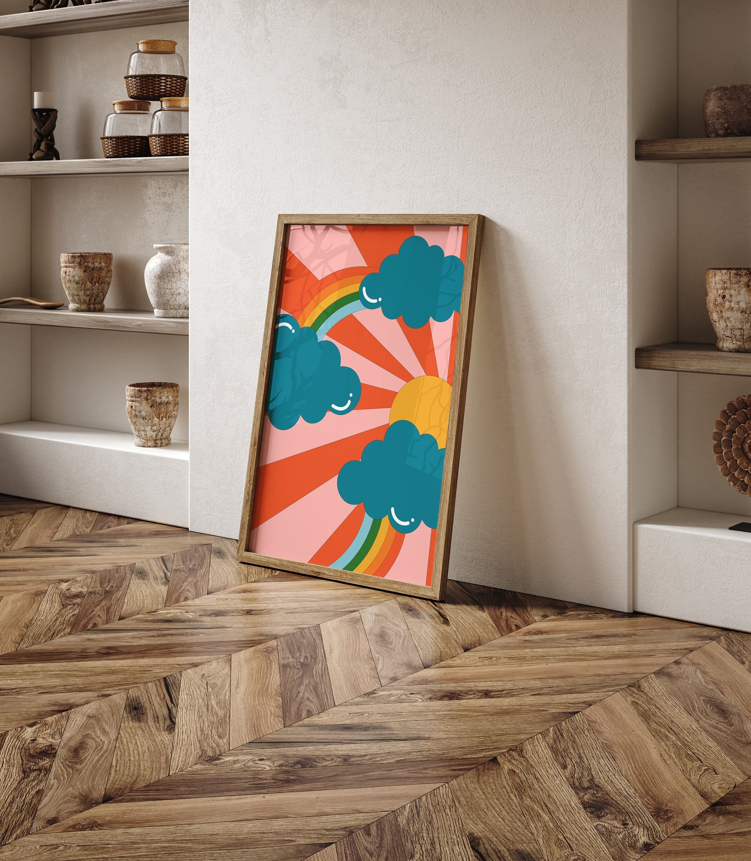 Harika Güneş ve bulutlar-poster-Poster Depo