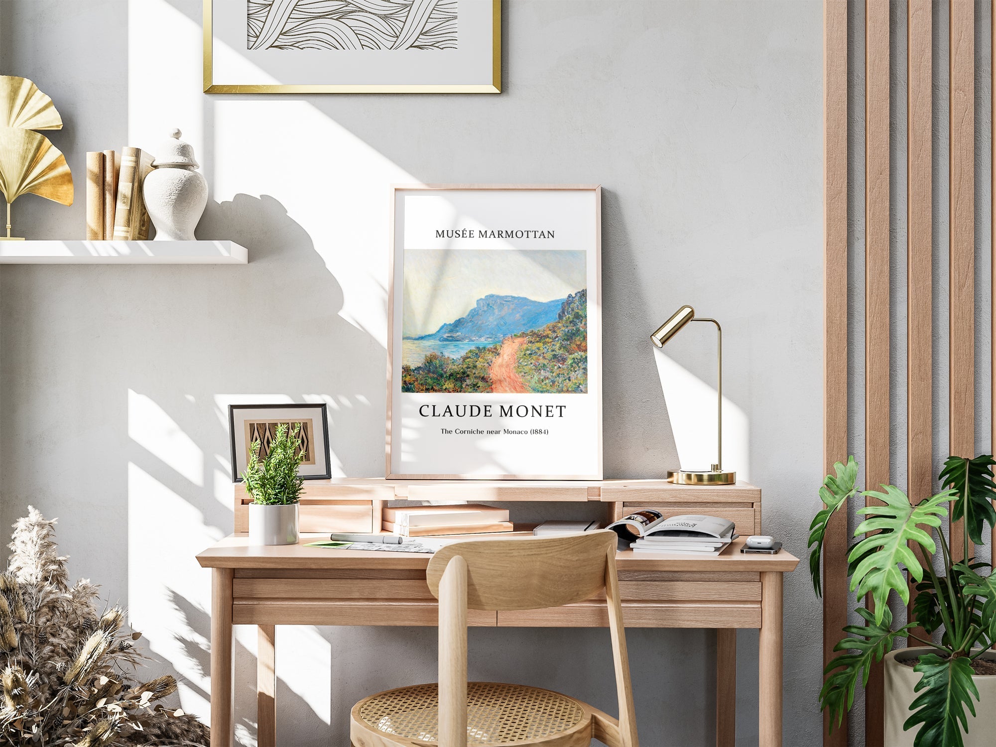 Monako yakınlarındaki Corniche (1884)-poster-Poster Depo