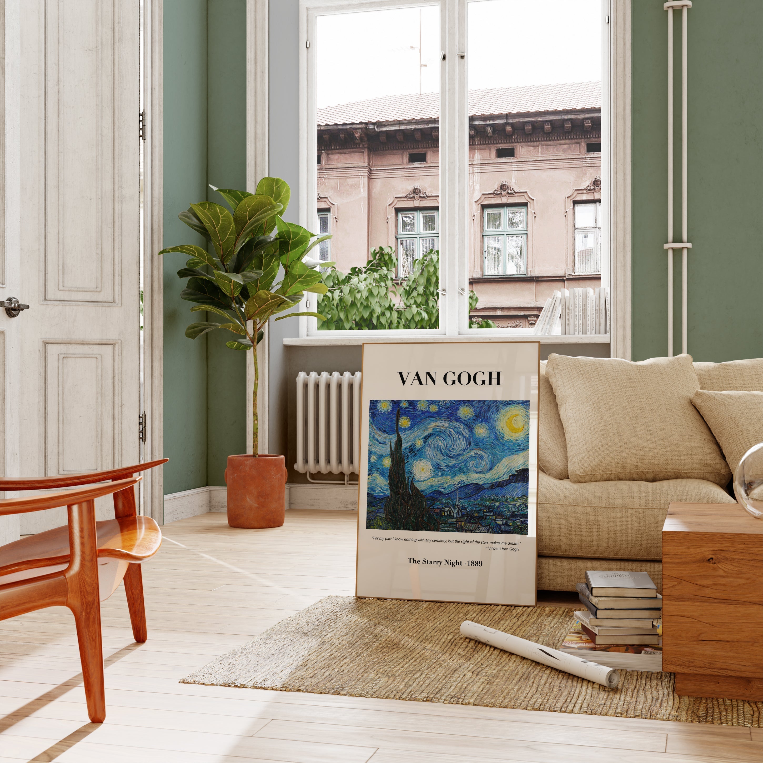 Yıldızlı Gece (1889)-poster-Poster Depo