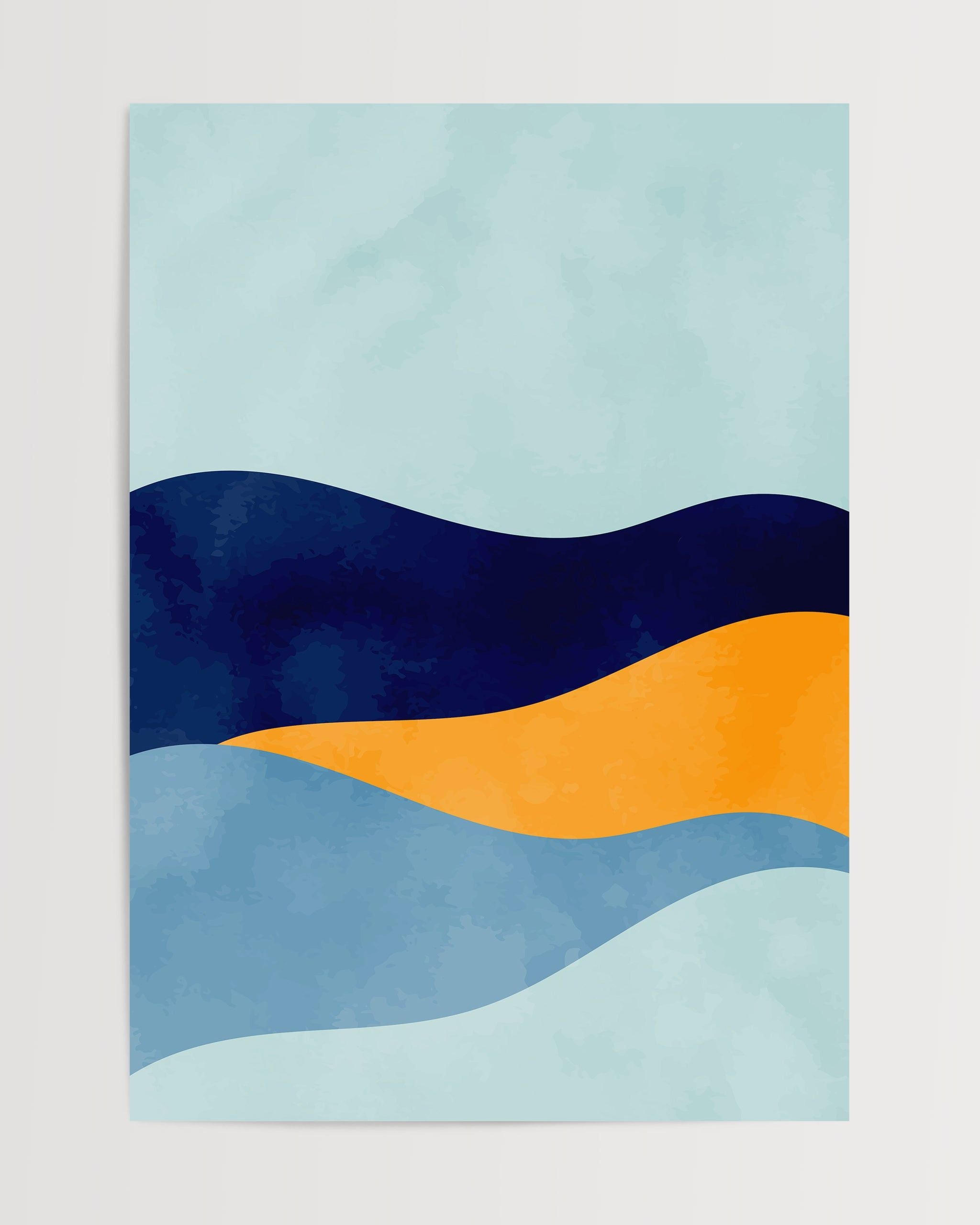 Soyut Gün Batımı Dalgaları No.1-poster-Poster Depo