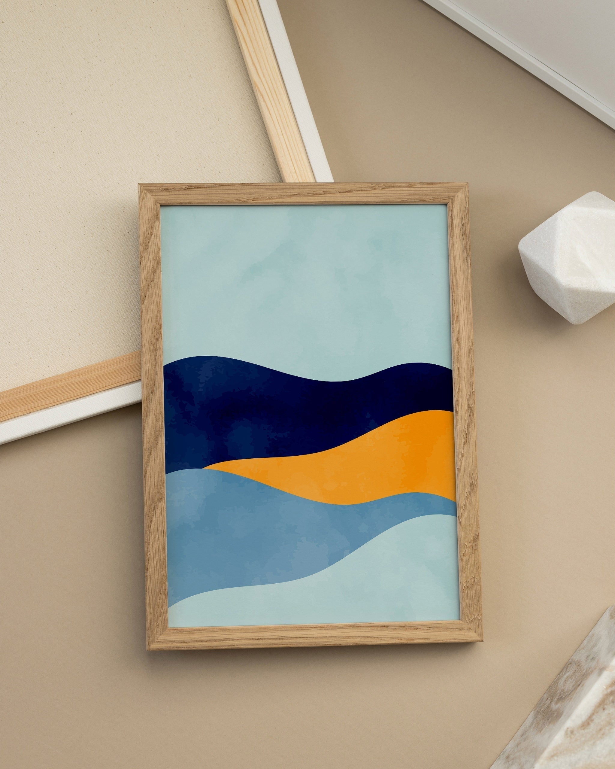 Soyut Gün Batımı Dalgaları No.1-poster-Poster Depo