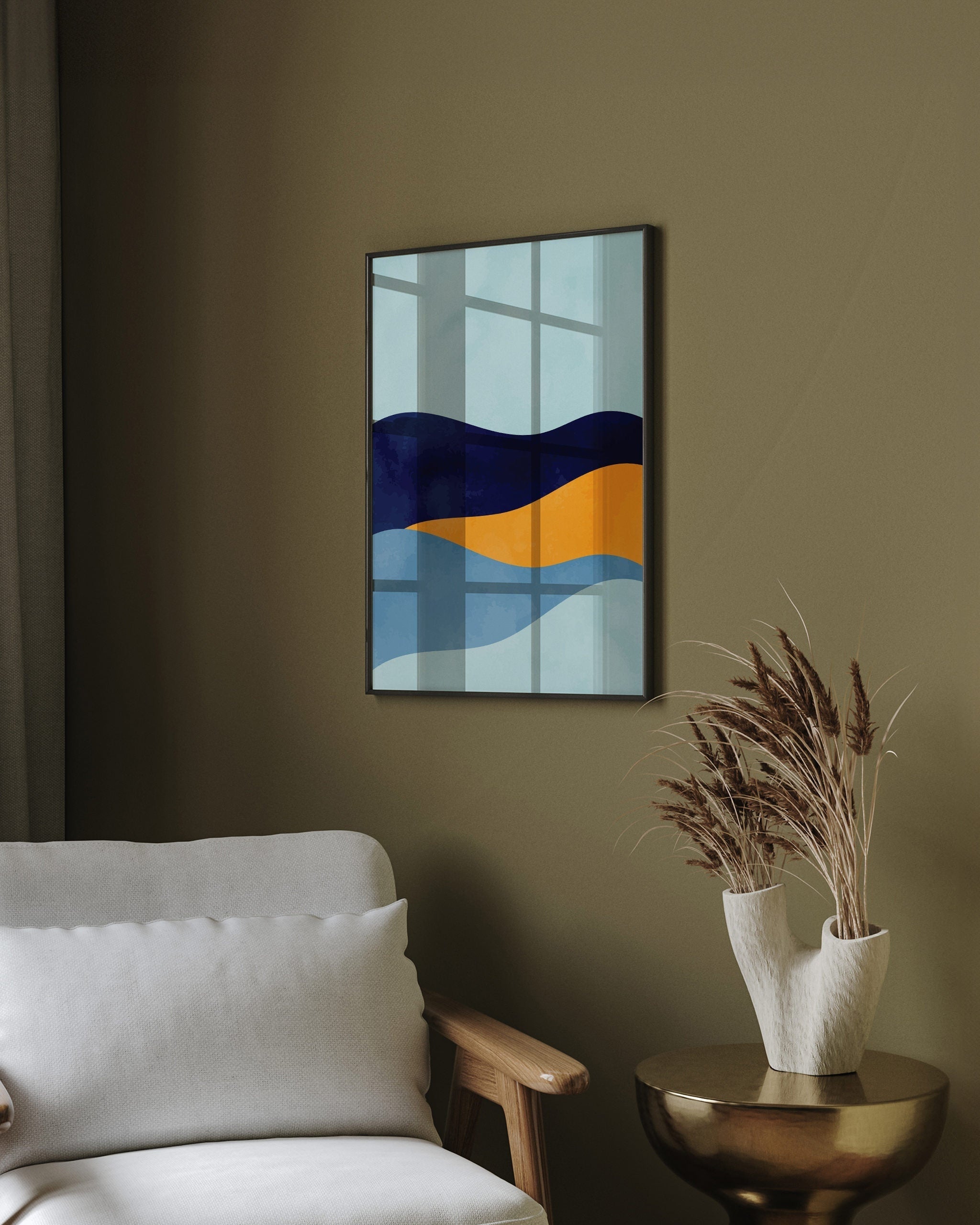 Soyut Gün Batımı Dalgaları No.1-poster-Poster Depo