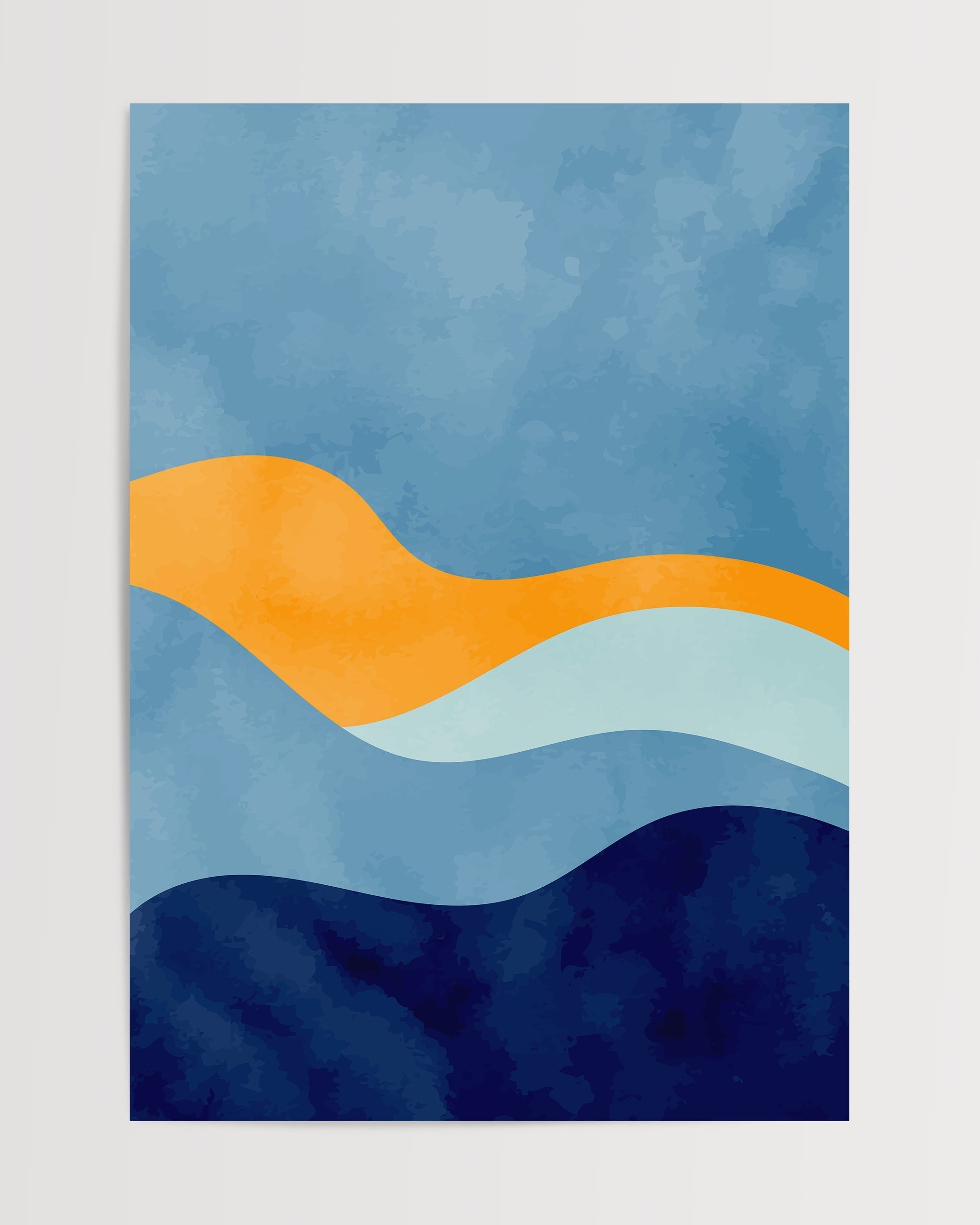 Soyut Gün Batımı Dalgaları No.3-poster-Poster Depo