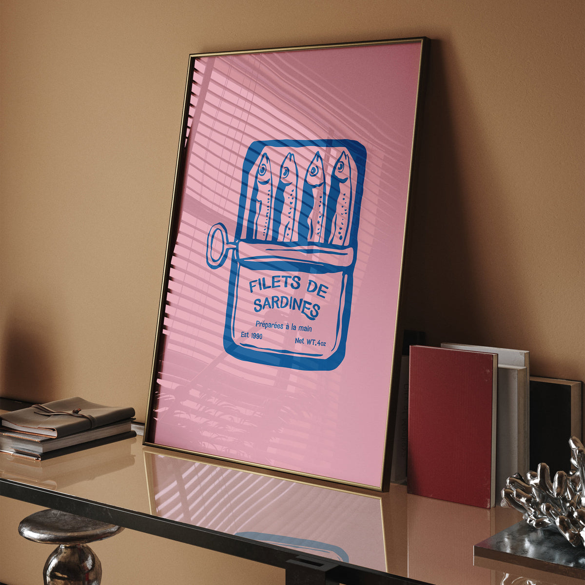 El yapımı retro sardalya konservesi dekoratif poster